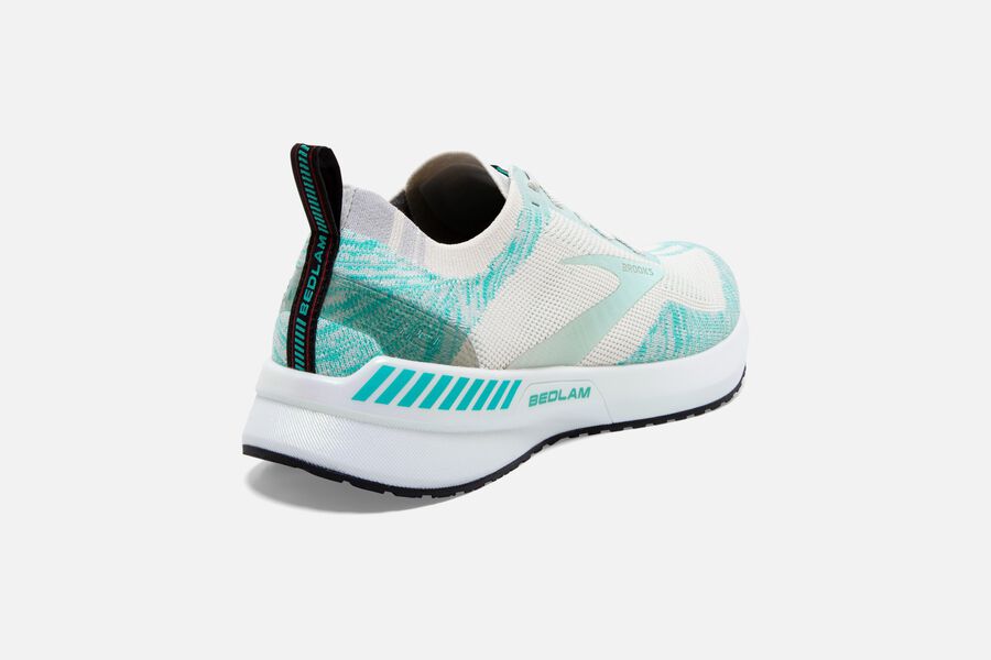 Brooks Running Shoes Womens White/Turquoise - Bedlam 3 Road - 5681-GVYRB